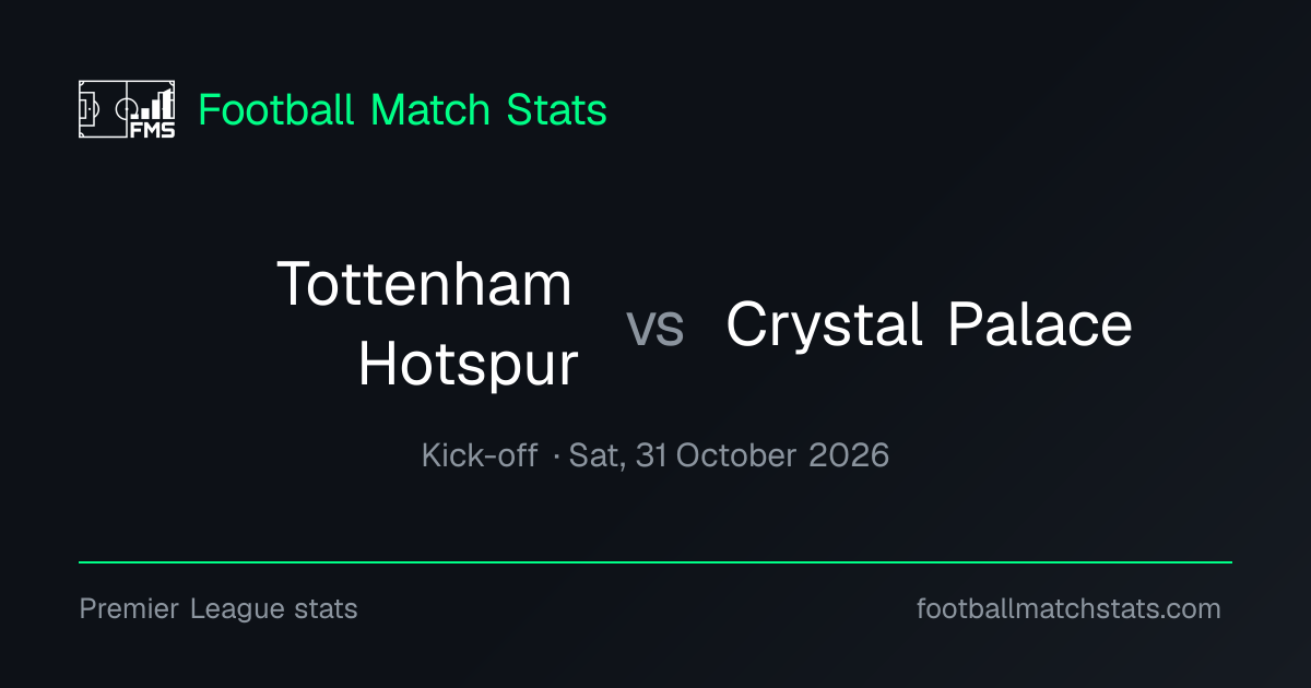 Tottenham Hotspur vs Crystal Palace | Premier League Match Stats